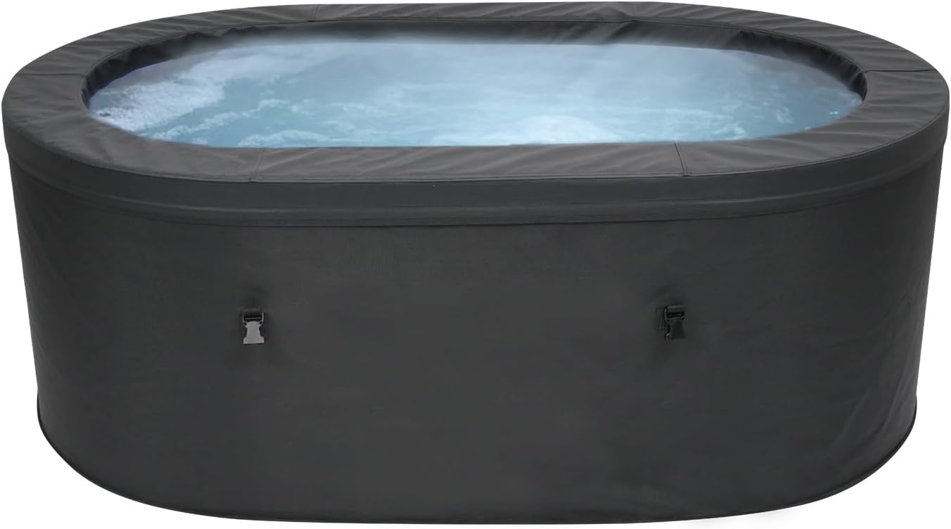 2-Person Oval Spa Hot Tub 🛁 Relaxing Foam & Textilene Design with 90 Aqua Jets 🌊 Perfect for Backyard & Patio