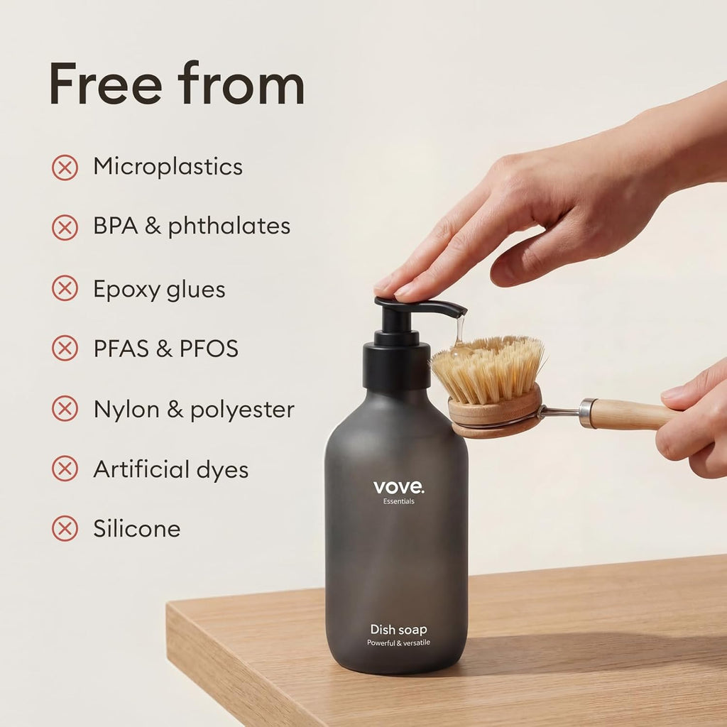 Eco-Friendly Bamboo Dish Brush 🌿 Replaceable Kitchen Scrubber 🧽 Sustainable & Durable Cleaning Tool