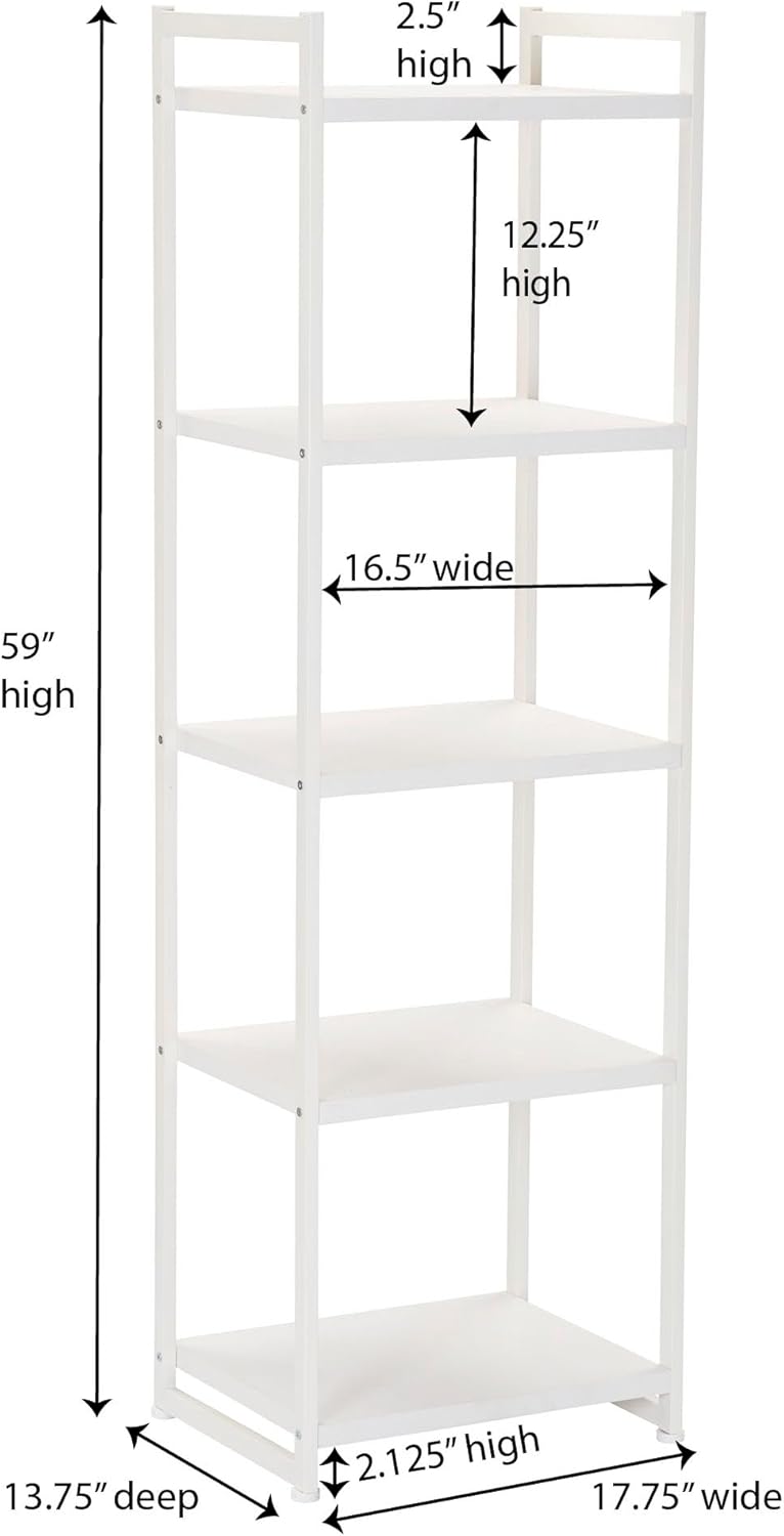 5-Tier Standing Storage Shelf 🏠 Space-Saving Organizer for Home & Office 🌟 Multi-Purpose Durable Rack
