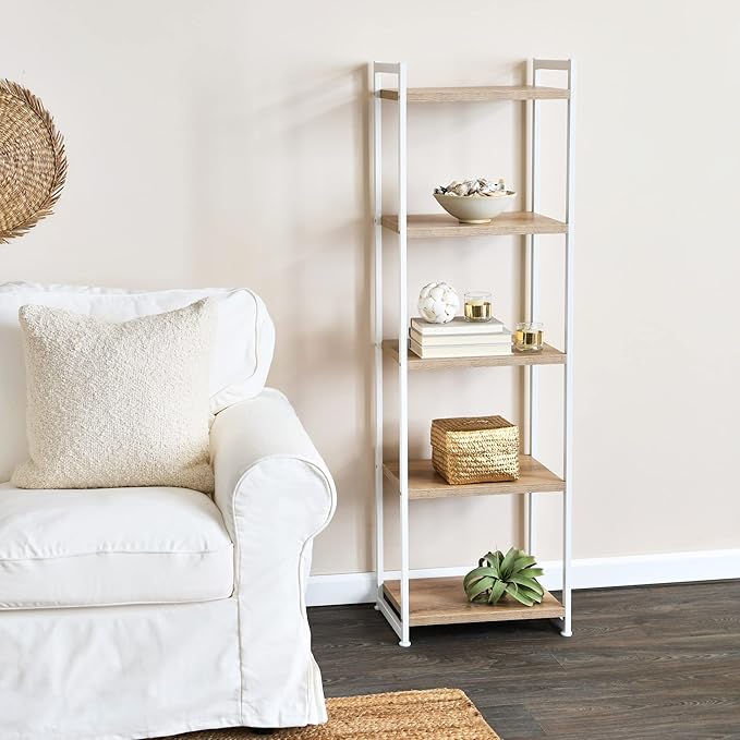5-Tier Standing Storage Shelf 🏠 Space-Saving Organizer for Home & Office 🌟 Multi-Purpose Durable Rack