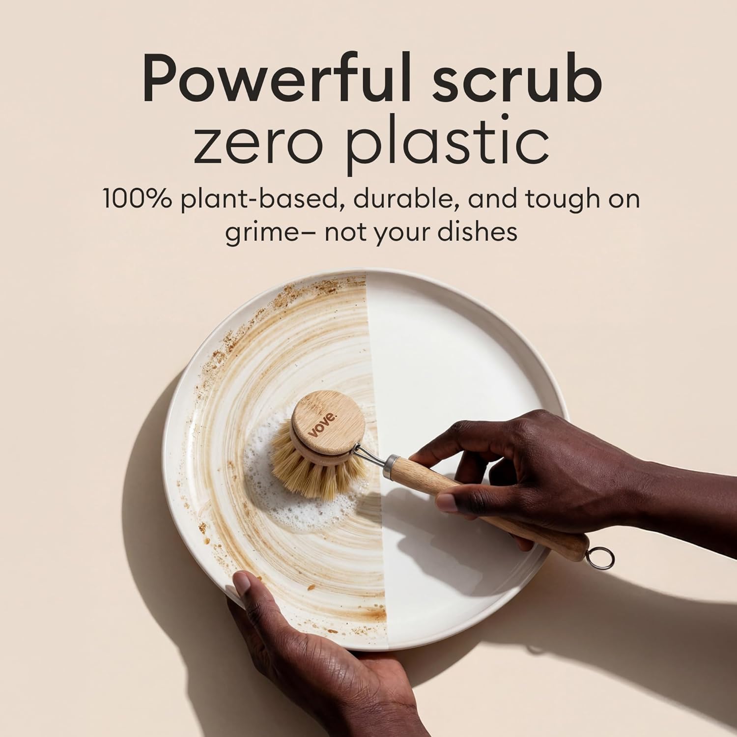 Eco-Friendly Bamboo Dish Brush 🌿 Replaceable Kitchen Scrubber 🧽 Sustainable & Durable Cleaning Tool