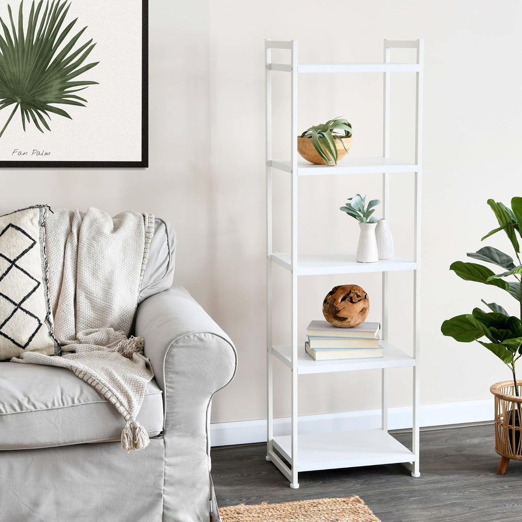 5-Tier Standing Storage Shelf 🏠 Space-Saving Organizer for Home & Office 🌟 Multi-Purpose Durable Rack