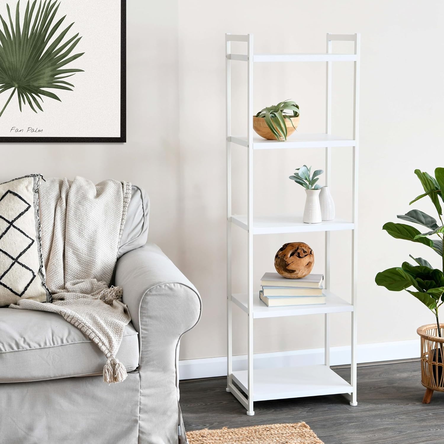 5-Tier Standing Storage Shelf 🏠 Space-Saving Organizer for Home & Office 🌟 Multi-Purpose Durable Rack