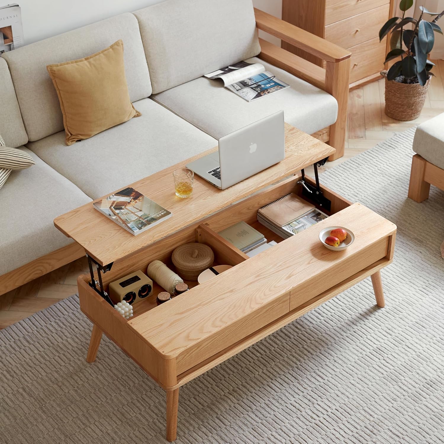 Natural Wood Storage Shelf 🌿 4-Tier Organizer for Home, Apartment & Office 🏡 Stylish & Functional