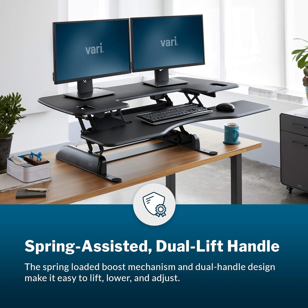 Adjustable Standing Desk Converter 🖥️ Ergonomic Spring-Assisted Sit-Stand Workstation ✨ Perfect for Home & Office