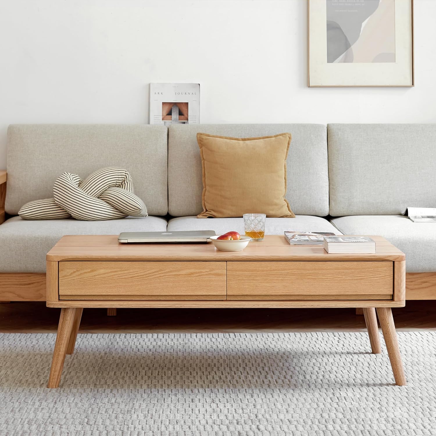 Natural Wood Storage Shelf 🌿 4-Tier Organizer for Home, Apartment & Office 🏡 Stylish & Functional