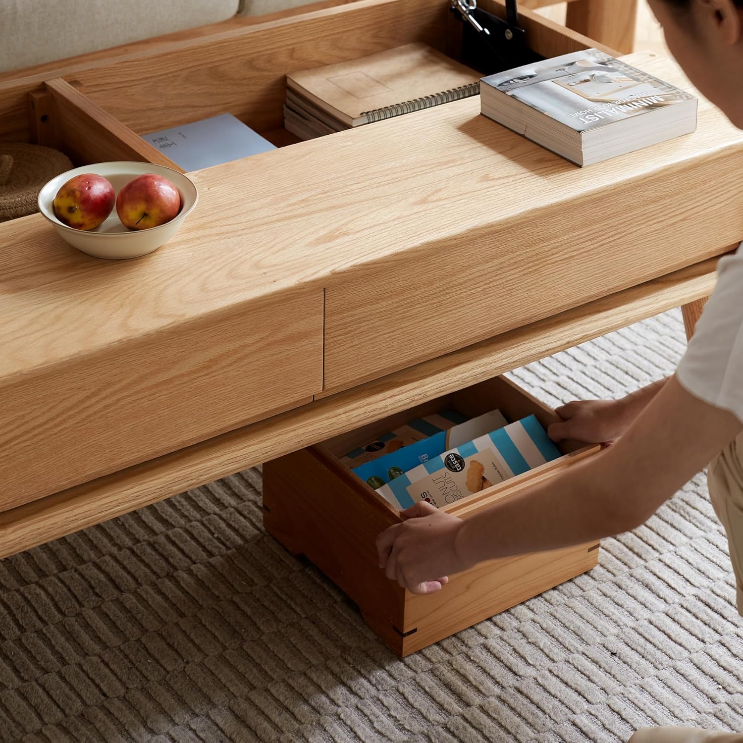 Natural Wood Storage Shelf 🌿 4-Tier Organizer for Home, Apartment & Office 🏡 Stylish & Functional