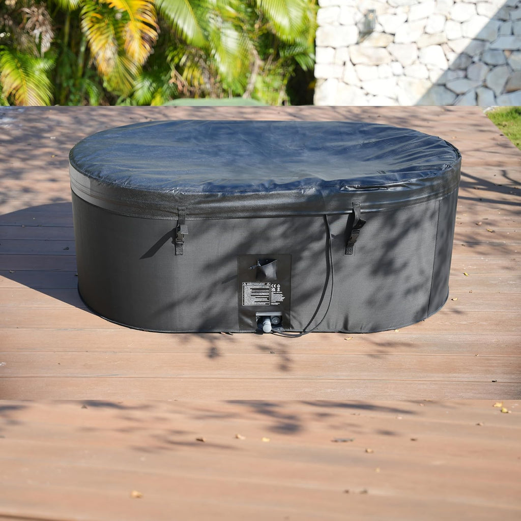 2-Person Oval Spa Hot Tub 🛁 Relaxing Foam & Textilene Design with 90 Aqua Jets 🌊 Perfect for Backyard & Patio